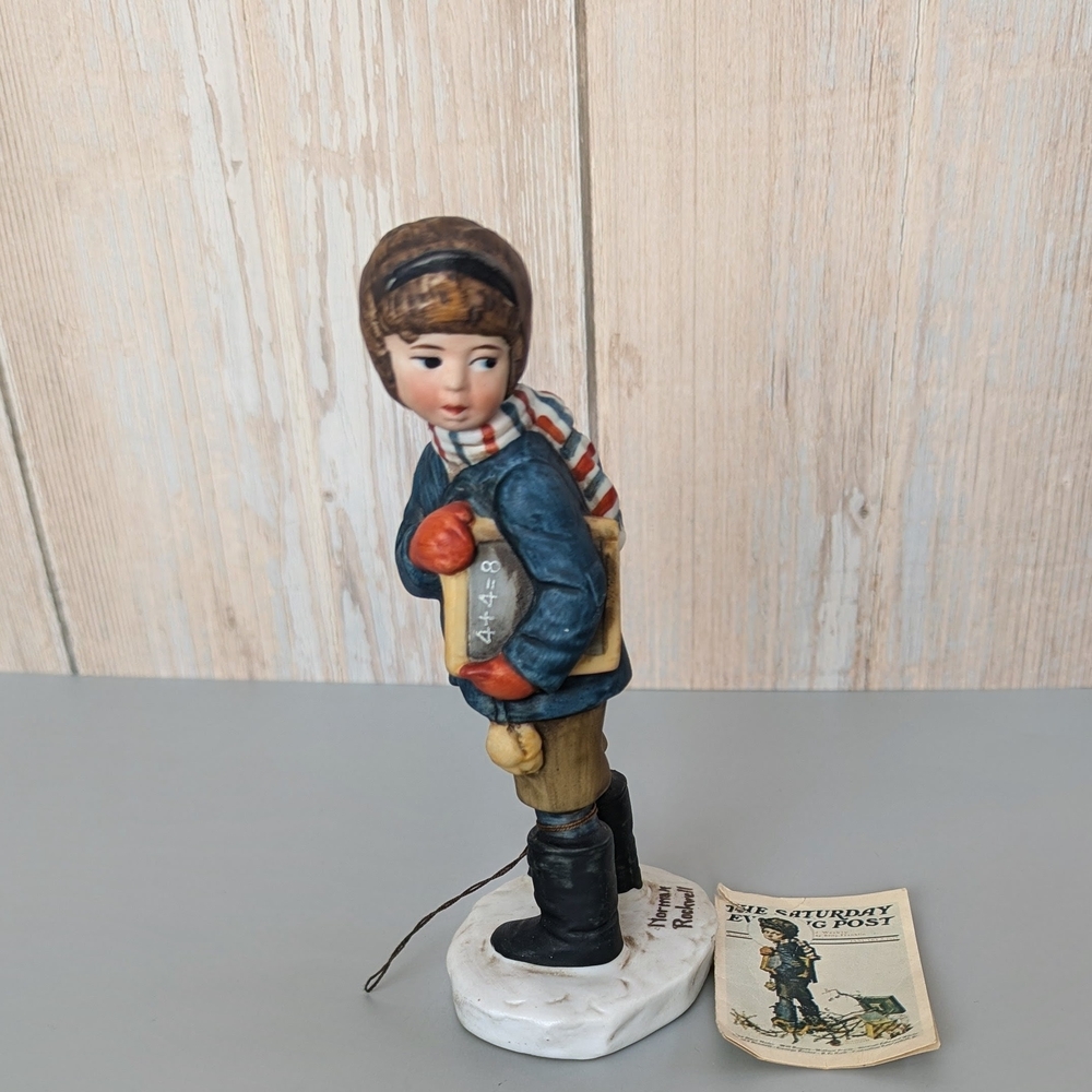 Saturday Evening Post Figurine with Blue and Red Accents